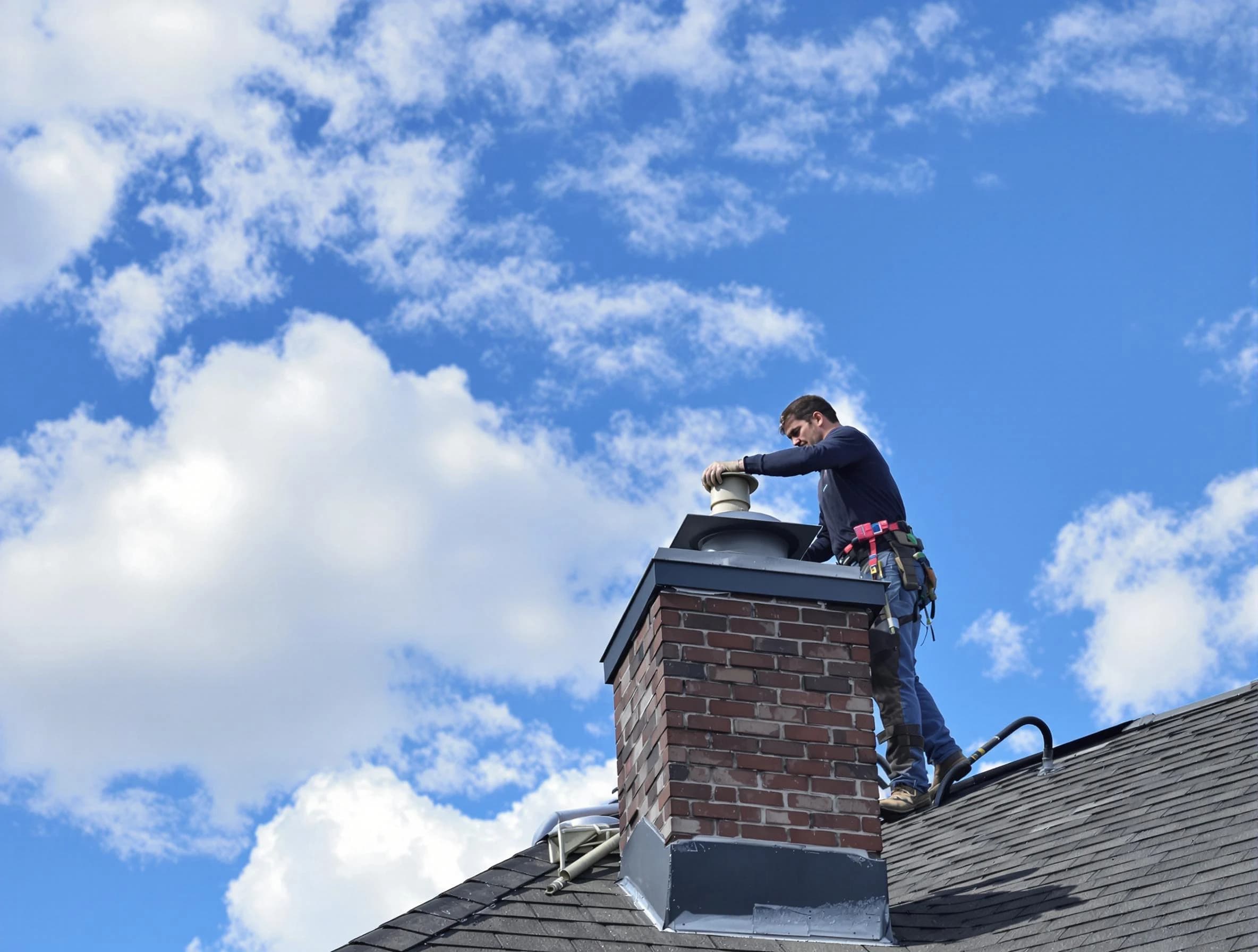 Elk Ridge Chimney Sweep installing a sturdy chimney cap in Elk Ridge, UT