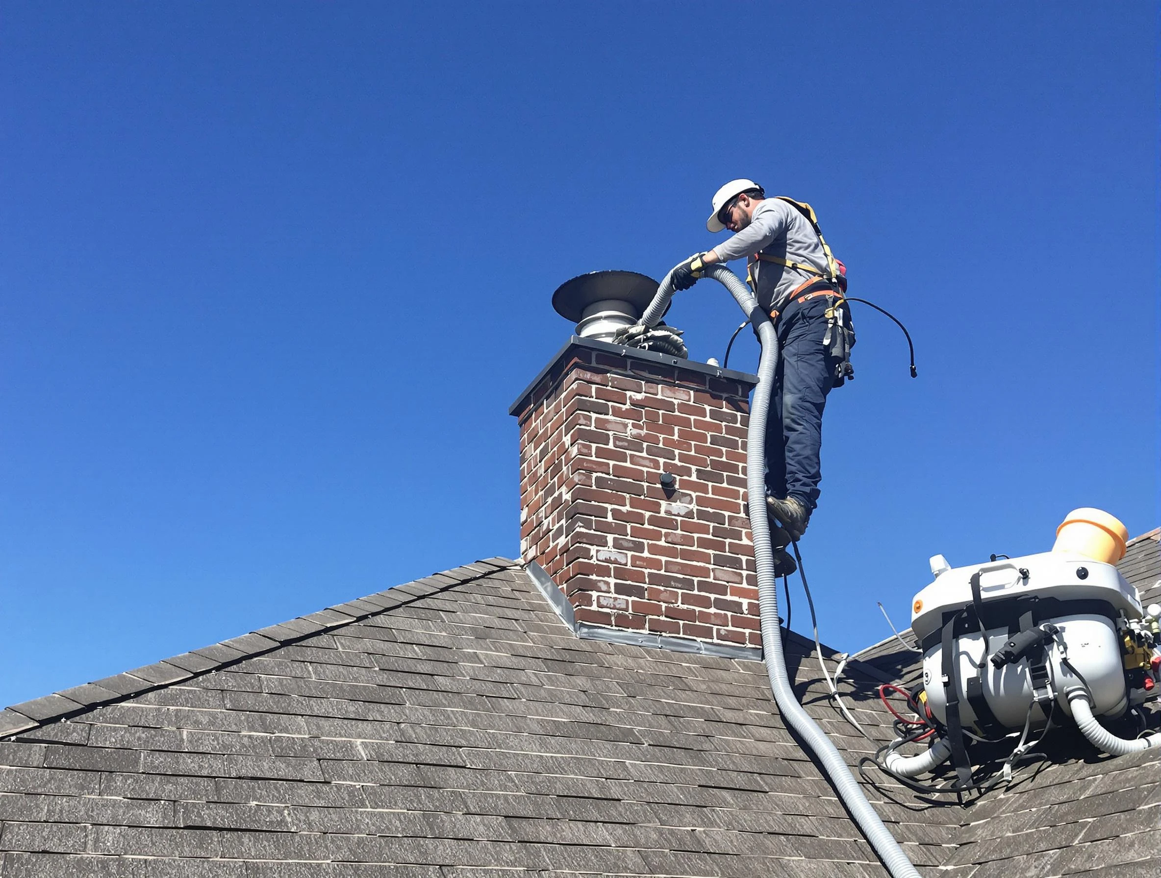 Dedicated Elk Ridge Chimney Sweep team member cleaning a chimney in Elk Ridge, UT