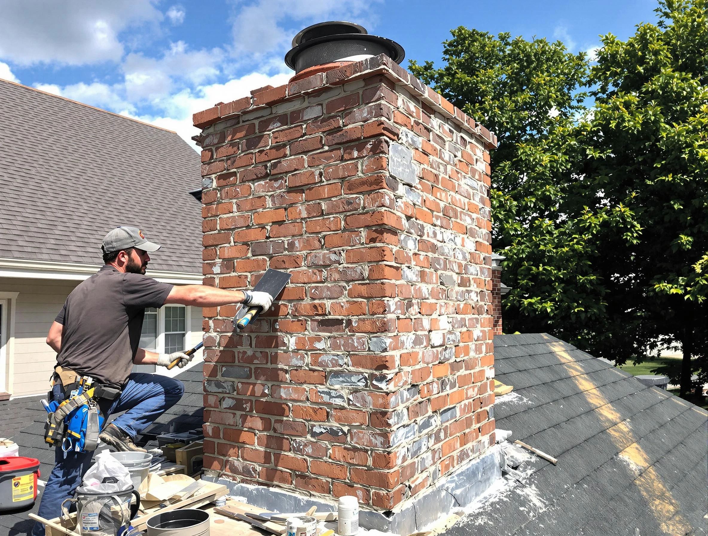 Completed chimney rebuild by Elk Ridge Chimney Sweep in Elk Ridge, UT