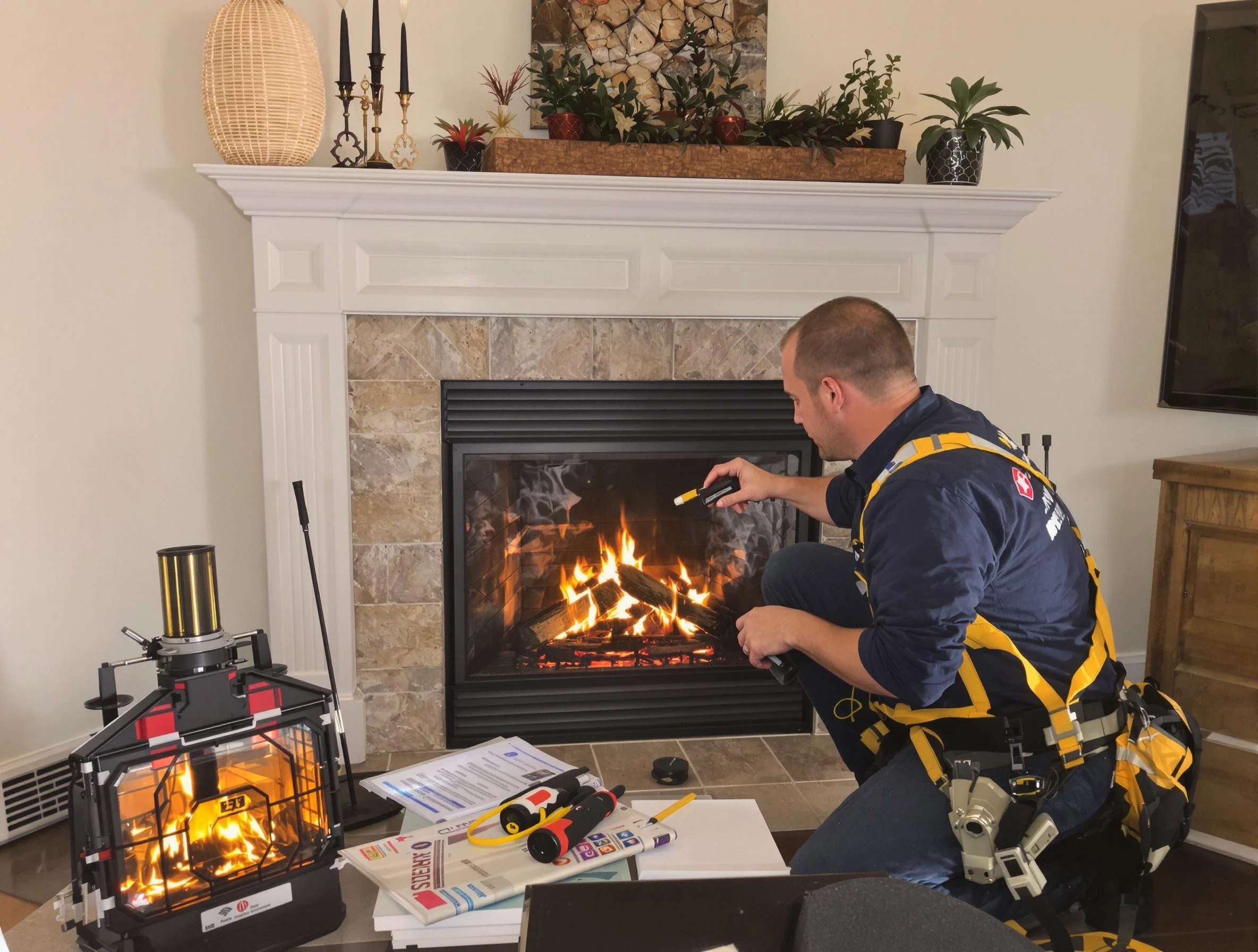 Safety-focused fireplace inspection by Elk Ridge Chimney Sweep in Elk Ridge, UT